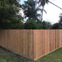 cedar fence on baseboard