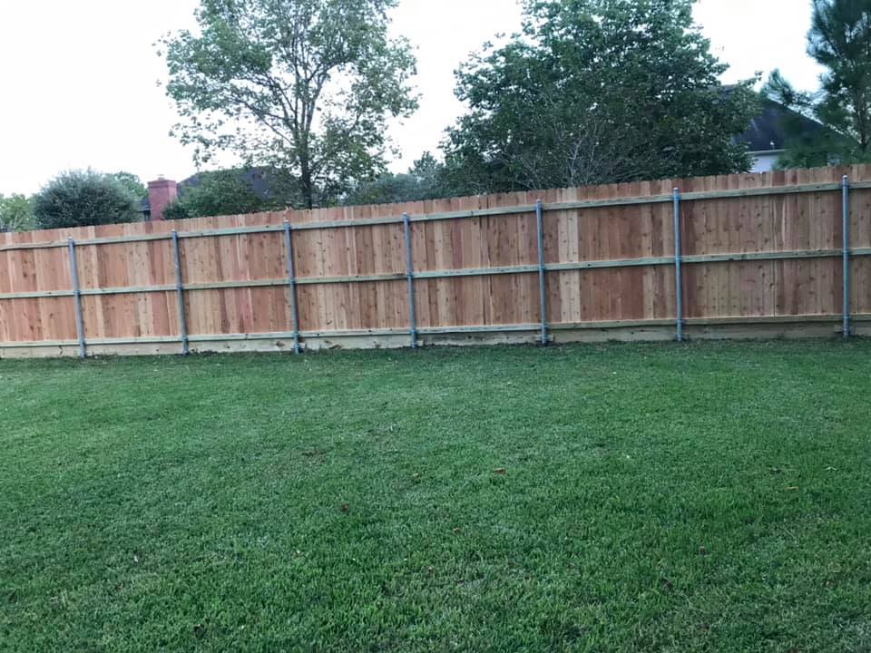 cedar fence on round posts
